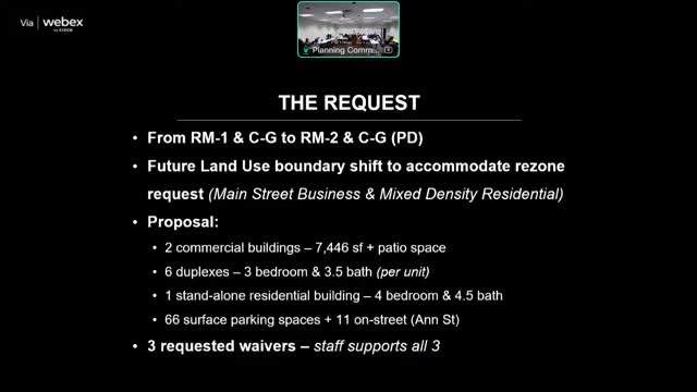 Planning commission approves small‑scale mixed‑use infill at Oconee and Ann Street with sewer condition