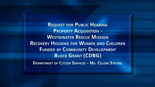 Commissioners set public hearing for Rescue Mission recovery housing property in Westminster