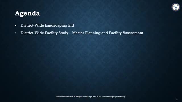 Facilities committee recommends placing districtwide landscaping contract on monthly agenda
