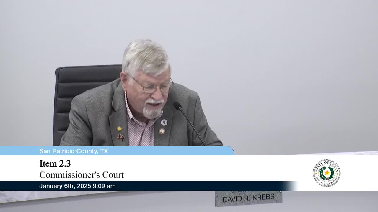 San Patricio County OKs participation in City of Sinton reinvestment zone expansion; commissioners press for missing exhibits