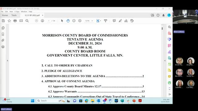 Morrison County board honors retiring Commissioner Jeff Jaminski after 12 years of service