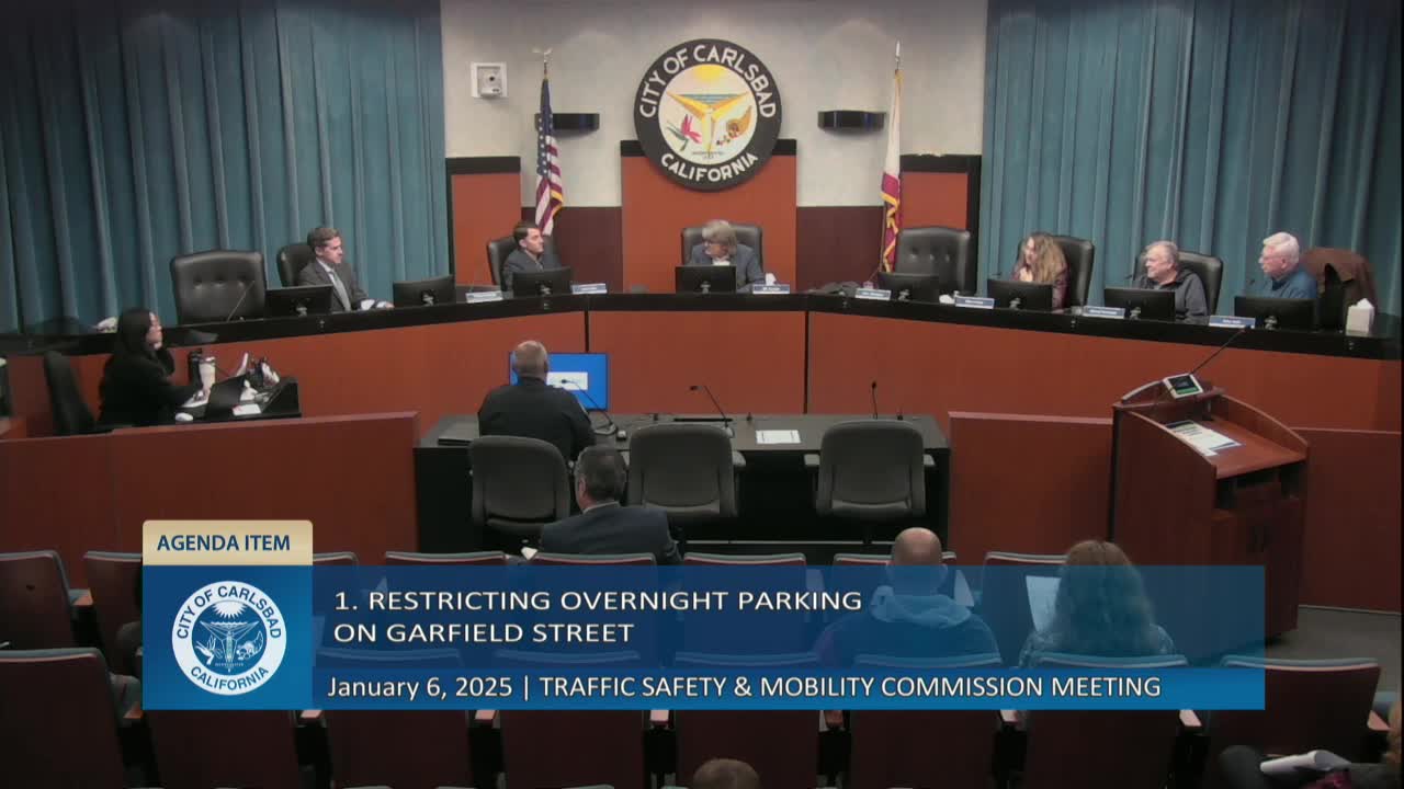 Commission reviews draft 2025 revisions to Carlsbad residential traffic management program; staff proposes removing stop-signs from toolbox