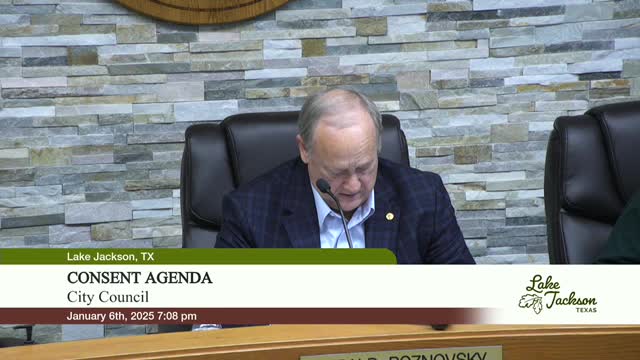 Lake Jackson council approves consent agenda of contracts and ordinances; adopts first reading to remove redundant fees