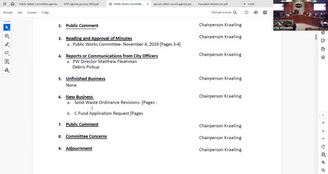 Public Works seeks C Fund engineering funds for two signal projects; committee forwards application to council