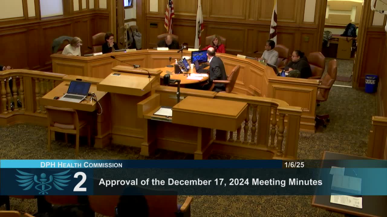Votes at a glance — San Francisco Health Commission, Jan. 6, 2025
