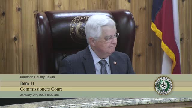 Kaufman County commissioners approve TxDOT interlocal, constables equipment, three plats and routine payments