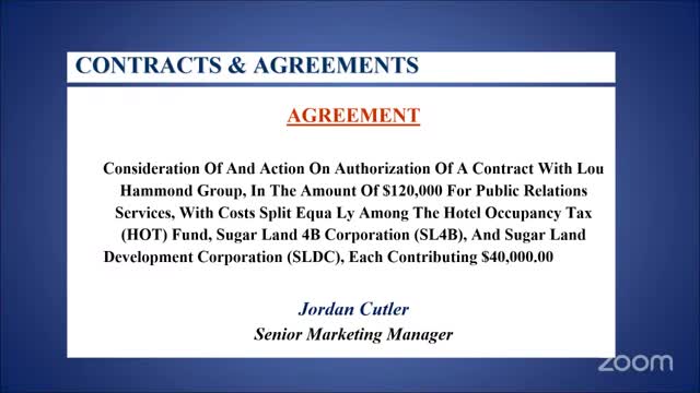 Sugar Land approves $120,000 public relations contract with Lou Hammond Group