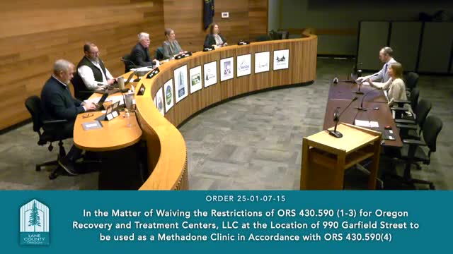 Board waives ORS distance restriction to allow methadone clinic at 990 Garfield Street
