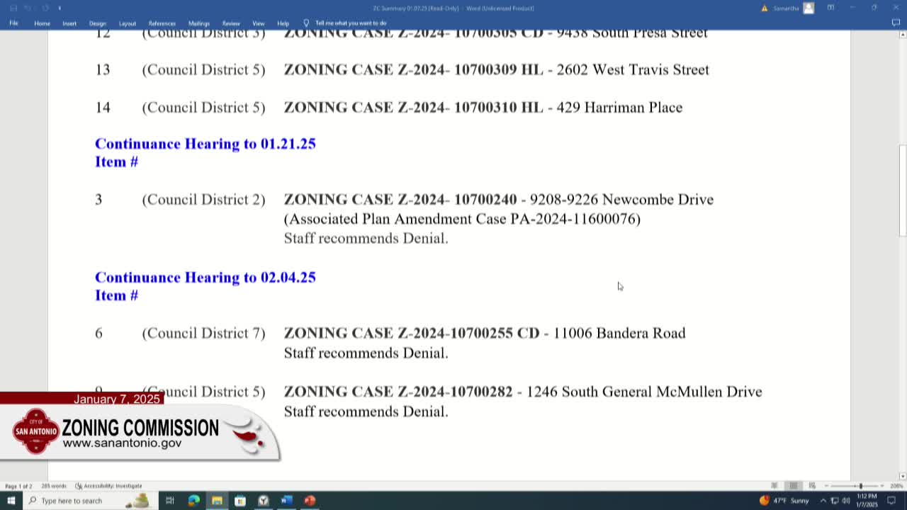 Zoning commission postpones multiple cases for more information and neighborhood outreach