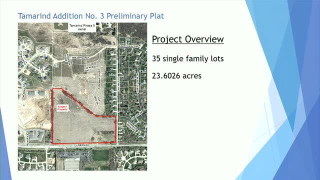 Planning Commission conditionally approves Tamborin Addition No. 3 preliminary plat