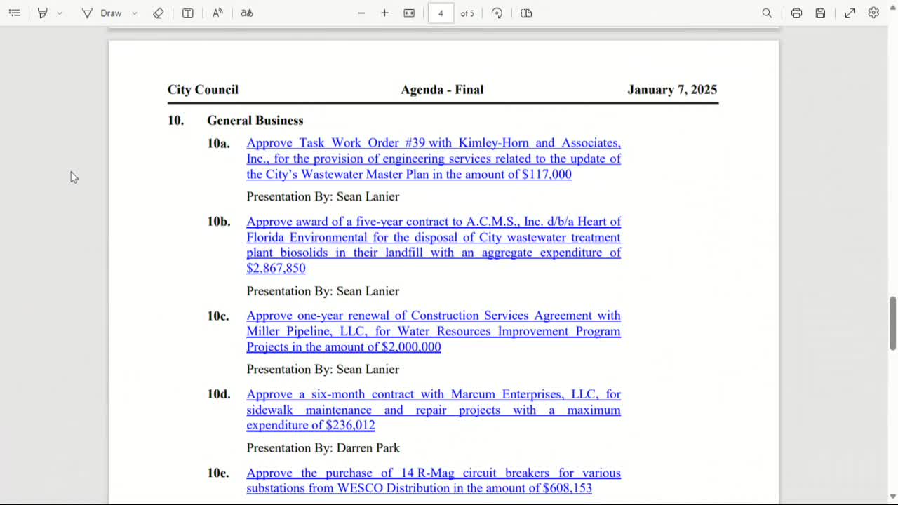 Ocala council approves contracts, equipment purchases and CDBG budget allocation in routine session