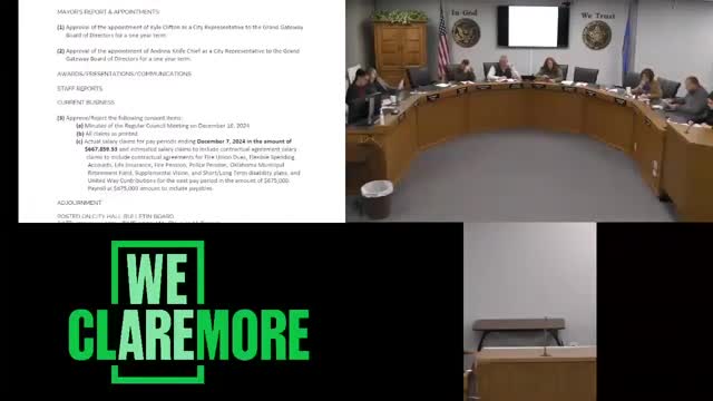 Claremore staff previews Chamber events and says public works crews are prepared for winter weather