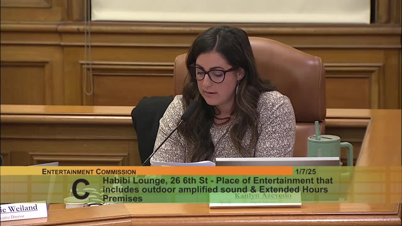 Entertainment Commission approves Habibi Lounge permits with conditions after compliance concerns