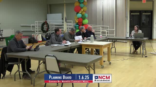 Norwood planning board forwards zoning articles on ADUs, nonconforming structures and commercial panels; discusses open-space subdivision, floodplain and downto