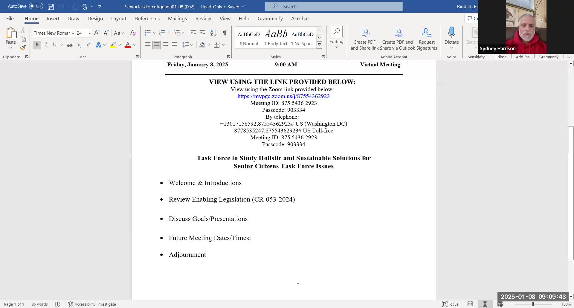 Prince George's County task force formed to assess senior services; members plan yearlong review of CR-53-2024