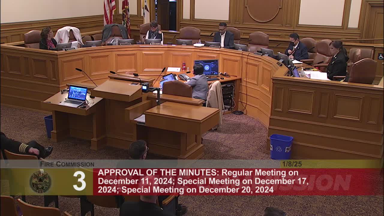 Fire Commission approves minutes and adopts 2025 statement of purpose