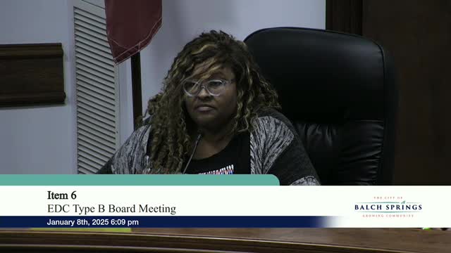 Balch Springs EDC board approves lower-cost metal shade for Woodland Park and forwards recommendation to City Council