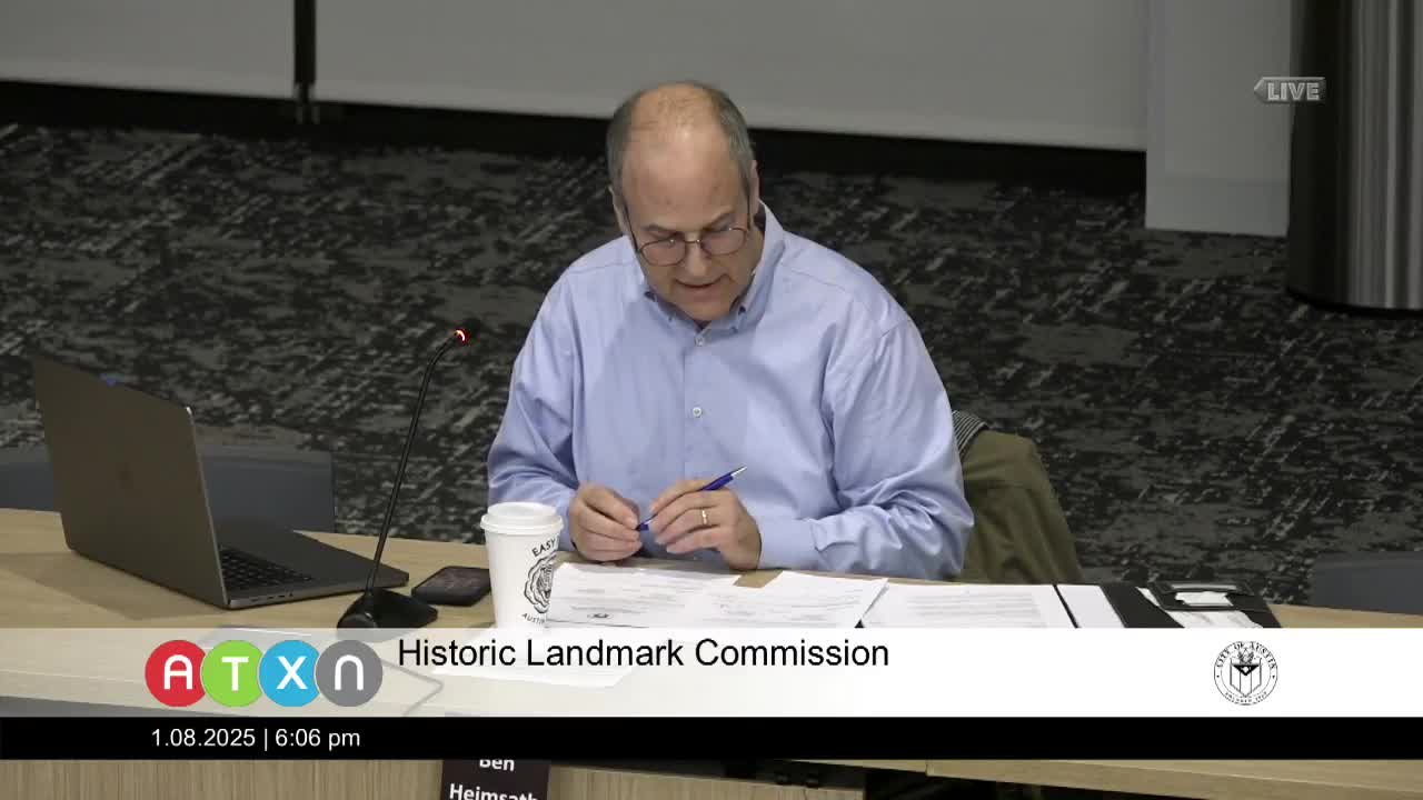Austin Historic Landmarks Commission pauses to honor Commissioner Juan Raymond Rubio