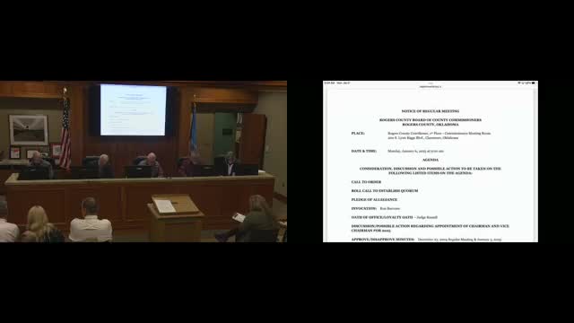 Rogers County commissioners approve chair, bids, grants, transfers and several routine actions; votes at a glance