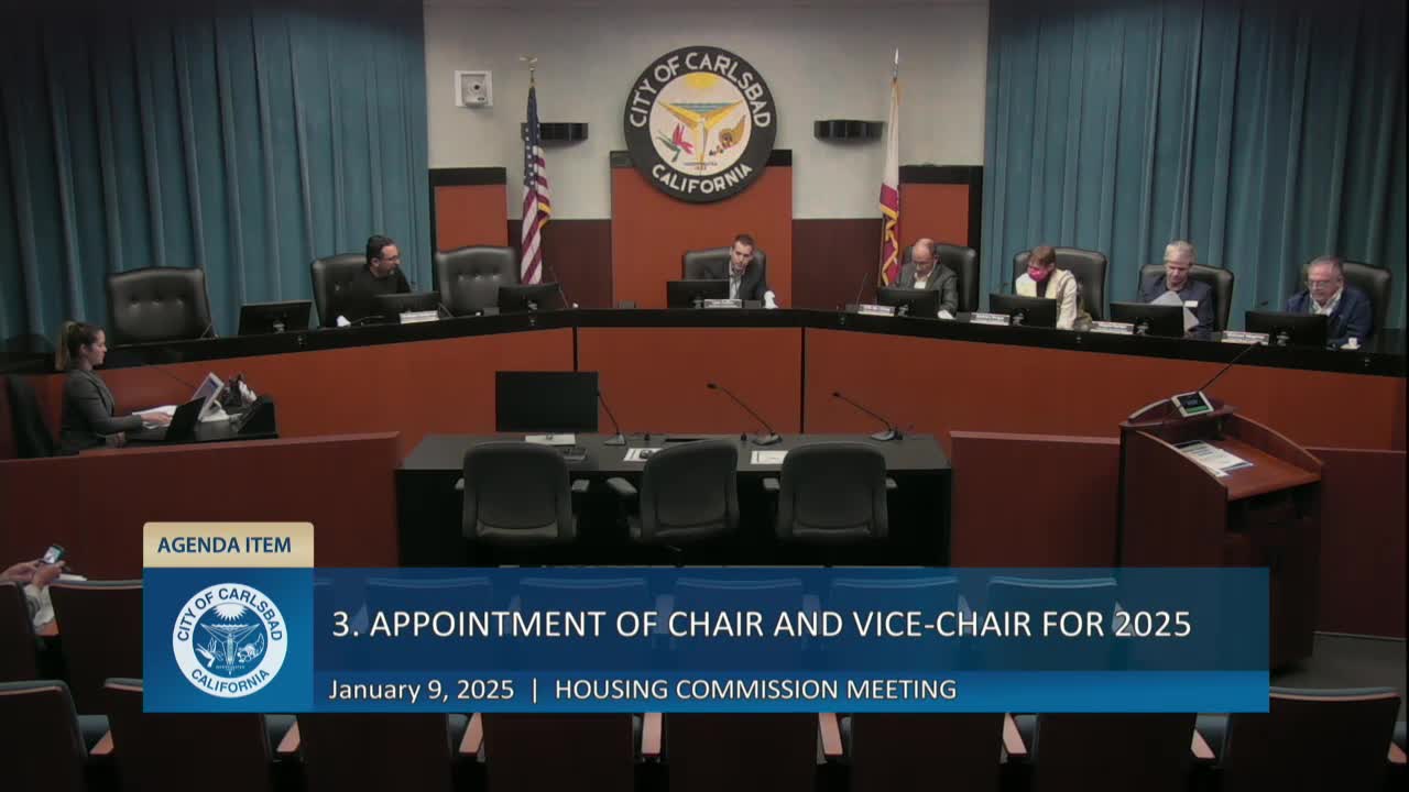 Carlsbad Housing Commission appoints Chang chair, Horton vice chair; one commissioner says he misunderstood the vote
