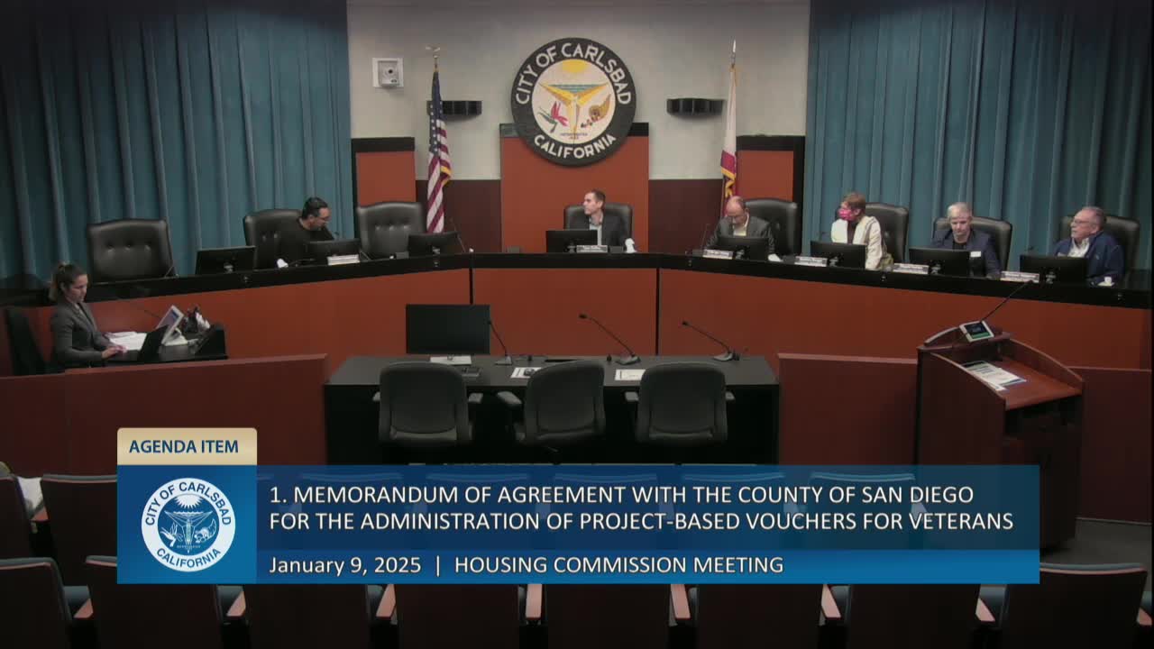 Carlsbad panel approves agreement to place six HUD‑VASH project‑based vouchers at Windsor Point