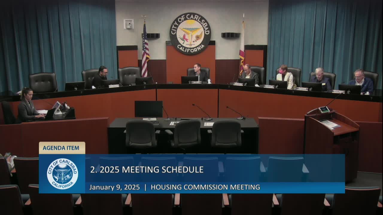 Carlsbad Housing Commission adopts consistent Thursday 4 p.m. meeting time after debate over start times and staffing