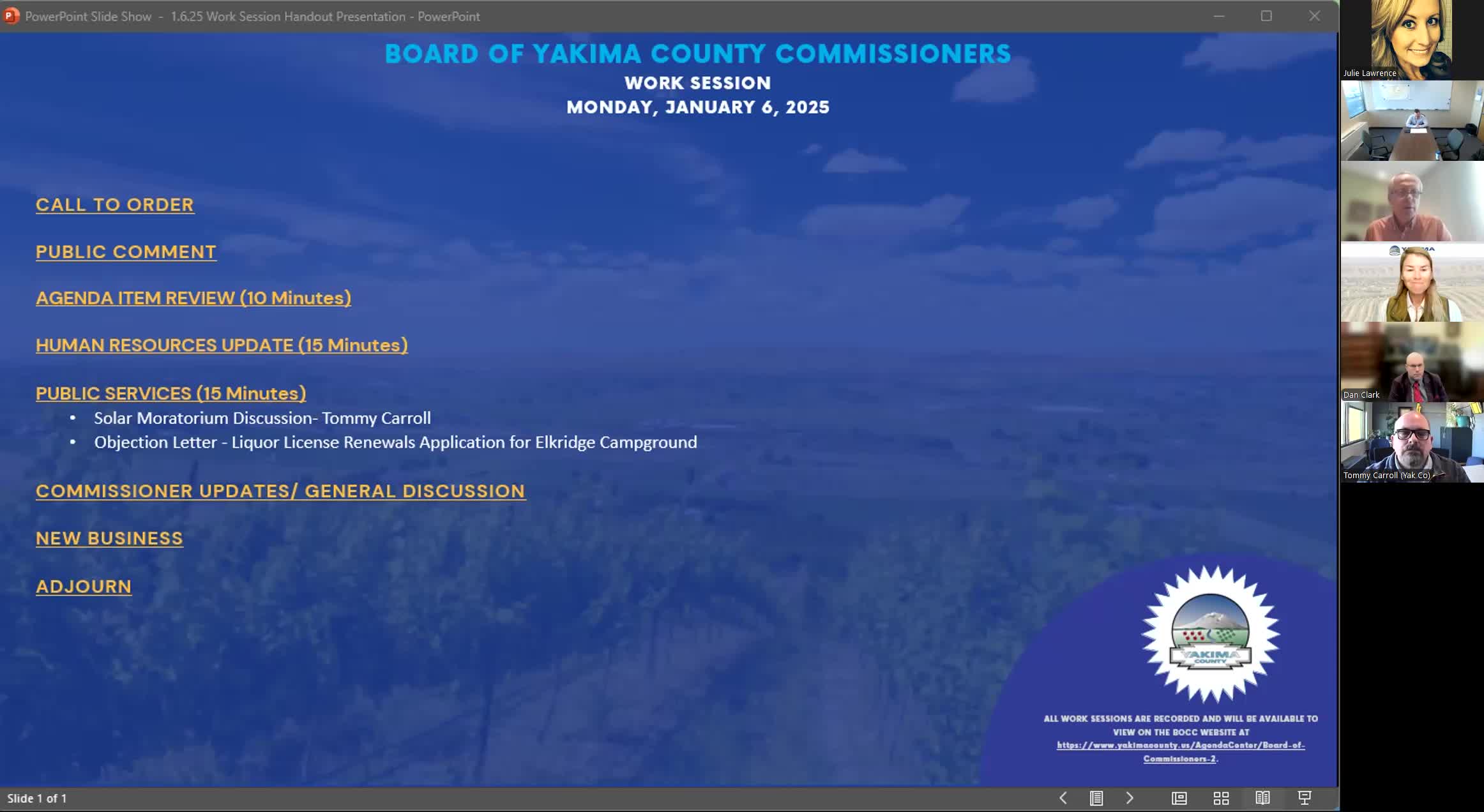 Yakima County commissioners authorize objection letter for Elk Ridge Campground liquor license renewal