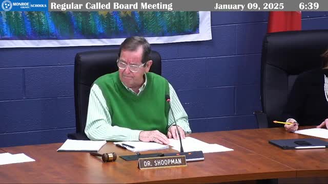 Monroe County board approves consent agenda, budget amendments and textbook committee; voice votes carry