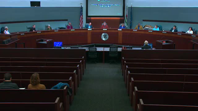 Staff briefs commission on three upcoming hearing items: commercial cleanup at Commonwealth Center, Belmont Cove rezoning and Sterling student welcome center