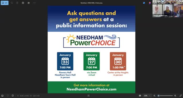 Needham begins outreach for town electricity program; three public sessions planned