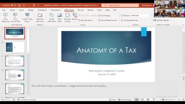 Ways & Means holds tax-policy orientation; JFO and counsel set six principles for review