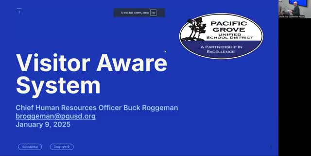 Pacific Grove USD rolls out VisitorAware system and fingerprint checks across sites