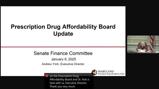 Maryland prescription board outlines cost-review process and plan to implement upper payment limits for state purchasers