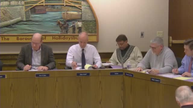 Hollidaysburg council approves bill list and annual appointments, motions carried unanimously