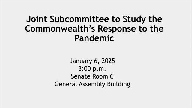 Joint subcommittee unanimously adopts three subcommittee recommendation blocks