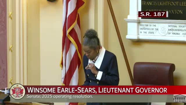 Virginia Senate adopts operating and scheduling resolutions, sets governor's address for Jan. 13