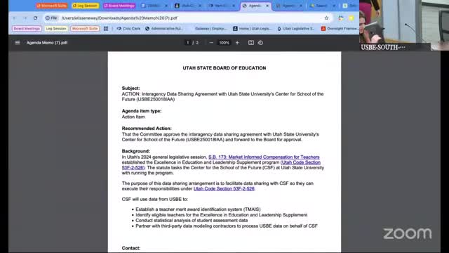Committee approves data-sharing agreement with Utah State Center for School of the Future after debate over scope and student privacy