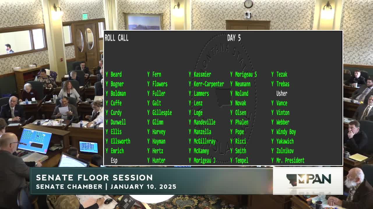 Montana Senate convenes, introduces Senate Bills 114–124 and sets committee schedule