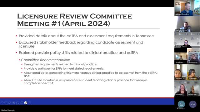 Tennessee board committee signals move to drop edTPA if clinical practice is strengthened