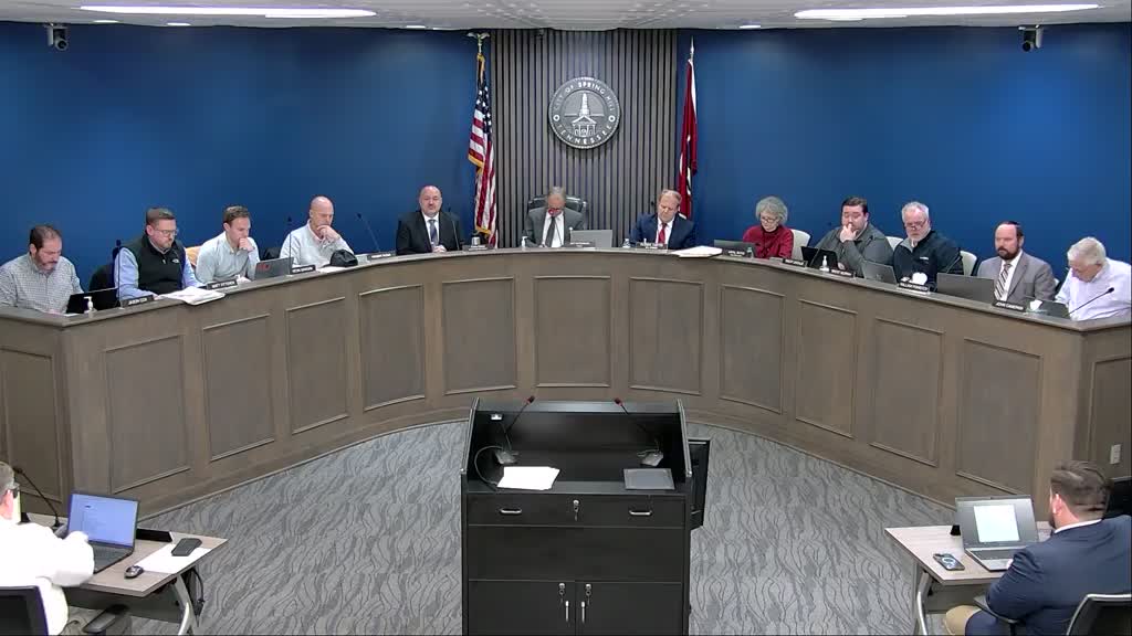 Spring Hill board approves consent agenda, appoints IDB and parks commissioners and advances budget amendment on first reading