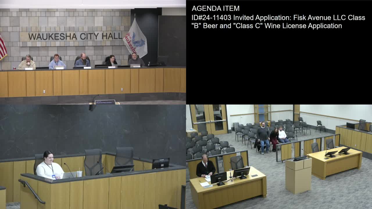 Ordinance and Licensing Committee approves Class C wine license for Fisk Avenue creative studio; Class B beer license cannot be issued under state law