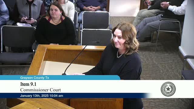 Grayson County commissioners approve Creek View replat, confirm historical commission appointments and authorize bill payments