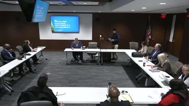 Staff supports rezoning two lots to SF‑6 to allow three single‑family lots; minor variance expected