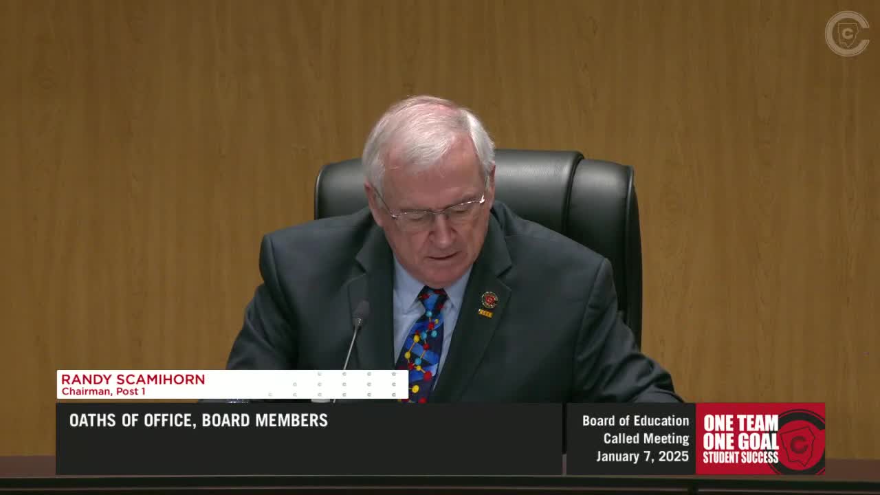 Cobb County Board of Education elects Chastain chair, Cristodoro vice chair; approves 2025 meeting schedule