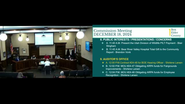 Box Elder commissioners obligate ARPA funds for fairgrounds, amend 2024 budget and approve routine contracts and appointments