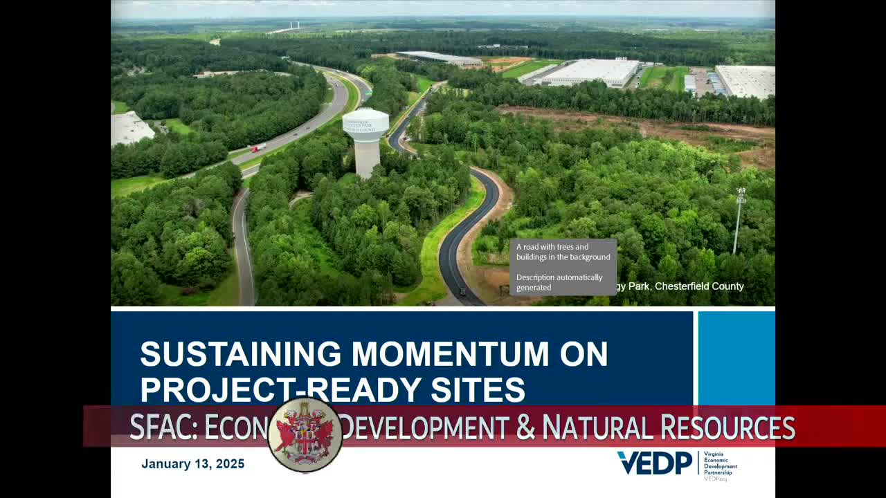 VEDP urges steady funding for Business Ready Sites program, highlights ROI and jobs tied to site readiness