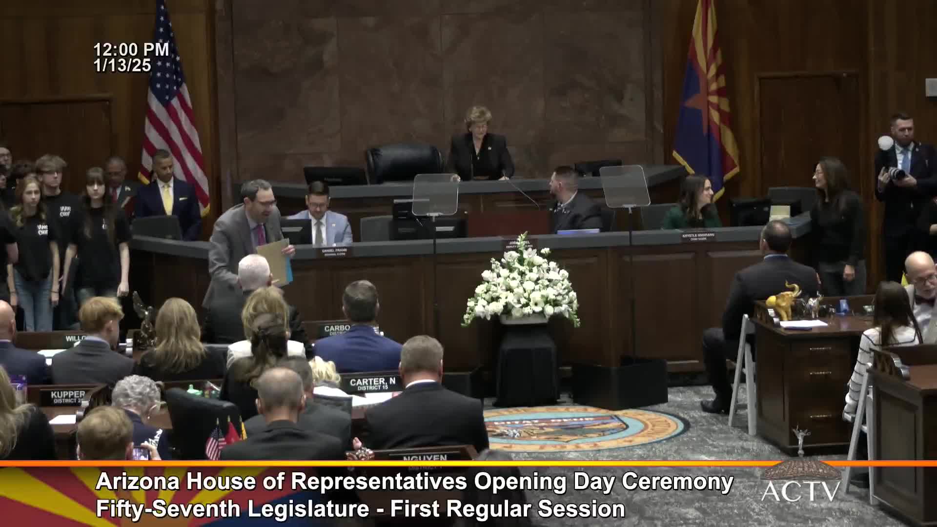 Arizona House organizes 57th Legislature; Steve B. Montenegro elected speaker, chamber adopts temporary rules and staff