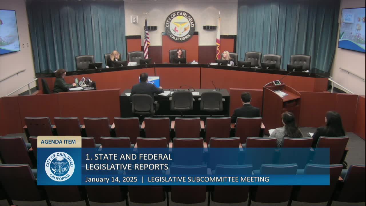 Carlsbad legislative subcommittee hears federal, state funding and bill updates; staff to pursue FAA meeting on Palomar Airport