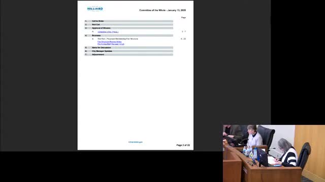 Hilliard council reviews revised membership fees, billing and revenue projections for new recreation center