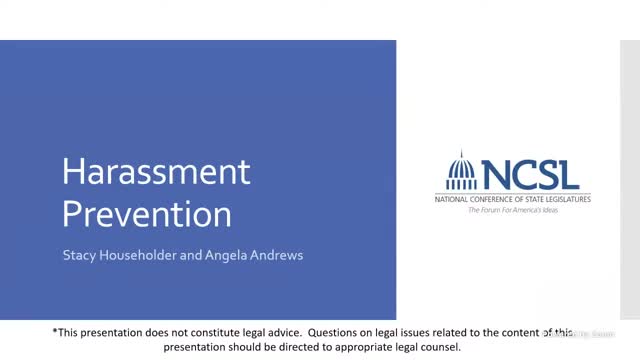 Vermont House receives sexual‑harassment prevention training from NCSL facilitator